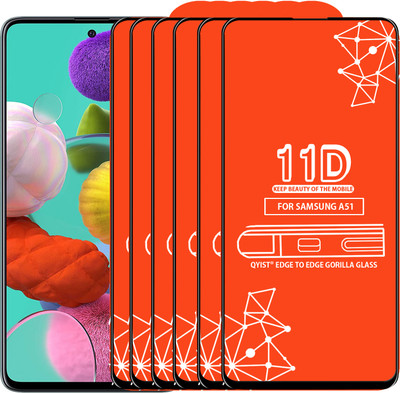 Qyist Edge To Edge Tempered Glass for Samsung Galaxy A51(Pack of 6)