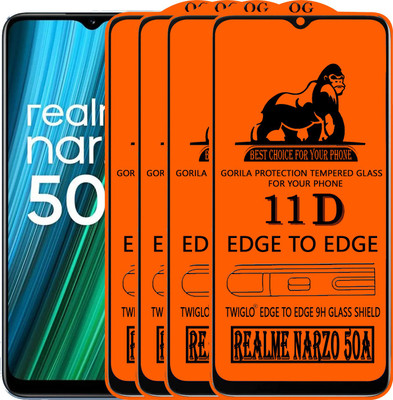 TWIGLO Edge To Edge Tempered Glass for REALME NARZO 50A(Pack of 4)