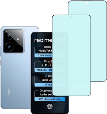 VAYUVAULT Edge To Edge Tempered Glass for realme Gt 7, Matte glass(Pack of 2)