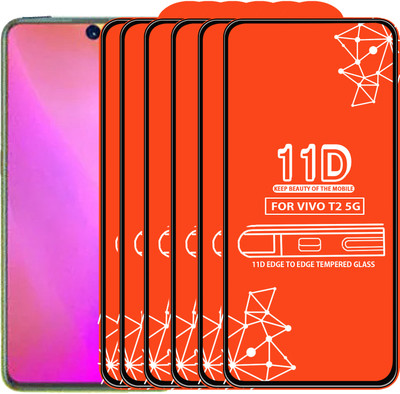 Qyist Edge To Edge Tempered Glass for Vivo T2 5G(Pack of 6)