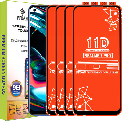 PFOAM Edge To Edge Tempered Glass for REALME 7 PRO(Pack of 4)