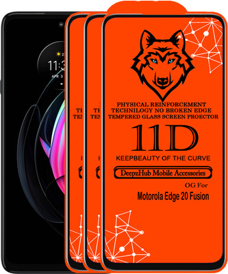 DeepzHub Edge To Edge Tempered Glass for Motorola Edge 20 Fusion(Pack of 3)