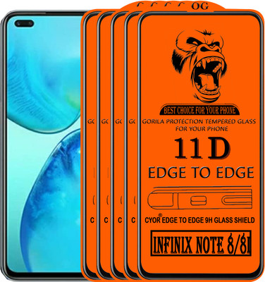 CYOR Edge To Edge Tempered Glass for INFINIX NOTE 8I(Pack of 5)