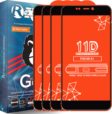 Roxel Edge To Edge Tempered Glass for Mi A1(Pack of 4)