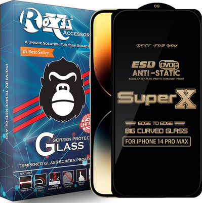 Roxel Edge To Edge Tempered Glass for IPHONE 14 PRO MAX(Pack of 1)