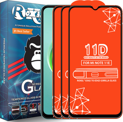 Roxel Edge To Edge Tempered Glass for Mi Note 11E(Pack of 3)
