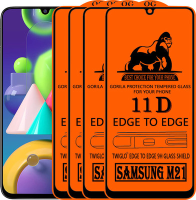 TWIGLO Edge To Edge Tempered Glass for SAMSUNG M21(Pack of 4)