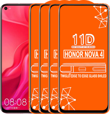 TWIGLO Edge To Edge Tempered Glass for HONOR NOVA 4(Pack of 4)