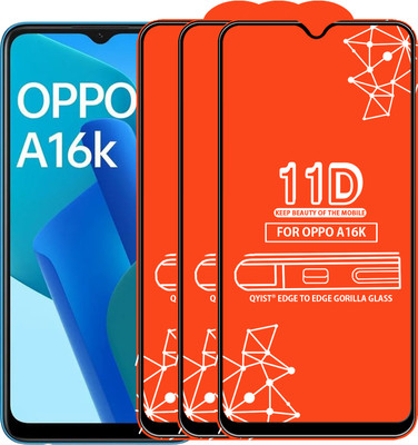 Qyist Edge To Edge Tempered Glass for Oppo A16K(Pack of 3)