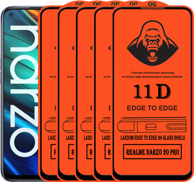 Laxdom Edge To Edge Tempered Glass for REALME NARZO 20 PRO(Pack of 5)