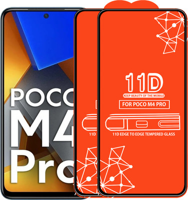 Qyist Edge To Edge Tempered Glass for Poco M4 Pro(Pack of 2)