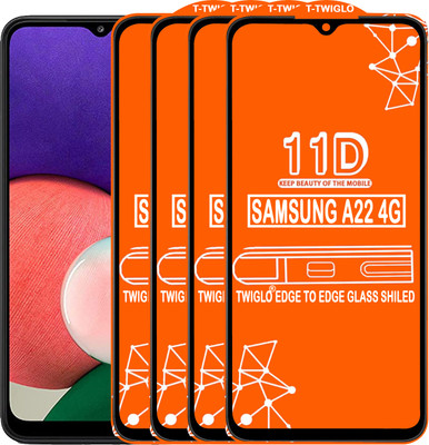 TWIGLO Edge To Edge Tempered Glass for SAMSUNG A22 4G(Pack of 4)