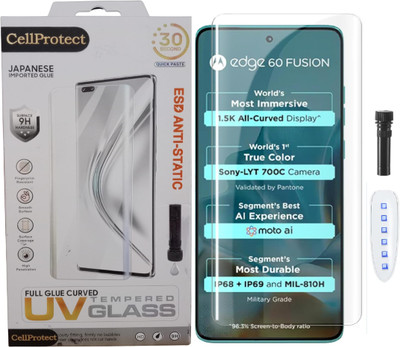CellProtect Edge To Edge Tempered Glass for Screen Protector MOTOROLA Edge 60 Fusion 5G 9H Full UV Glue Curved Anti-Scratch, Anti-Fingerprint HD Clarity Tempered Glass Easy Installation(Pack of 1)