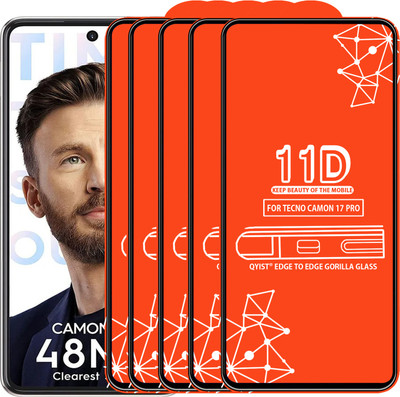 Qyist Edge To Edge Tempered Glass for Tecno Camon 17 Pro(Pack of 5)