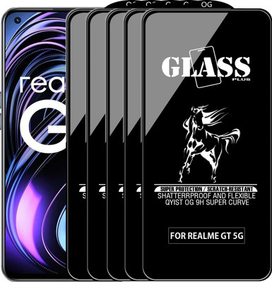 Qyist Edge To Edge Tempered Glass for REALME GT 5G(Pack of 5)