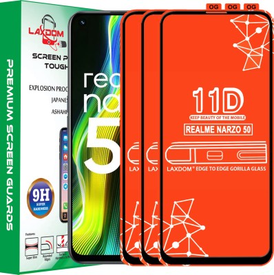 Laxdom Edge To Edge Tempered Glass for REALME NARZO 50(Pack of 3)