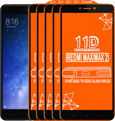 CYOR Edge To Edge Tempered Glass for Mi Max 2(Pack of 5)