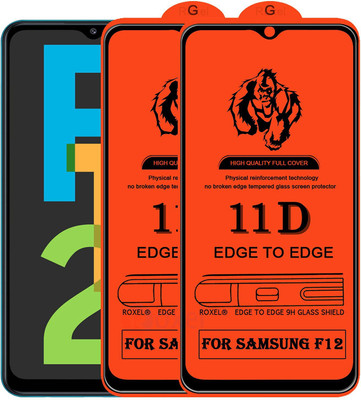 9H Edge To Edge Tempered Glass for Samsung Galaxy F12-11D Glass(Pack Of 2)(Pack of 2)