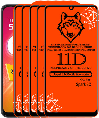 DeepzHub Edge To Edge Tempered Glass for Tecno Spark 8C(Pack of 5)