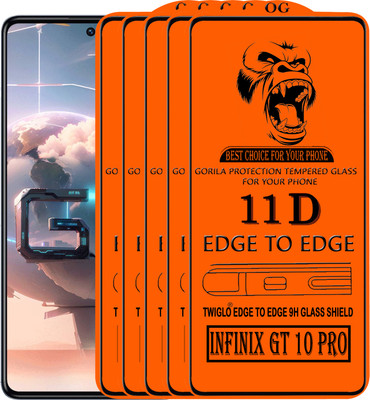TWIGLO Edge To Edge Tempered Glass for INFINIX GT 10 PRO(Pack of 5)