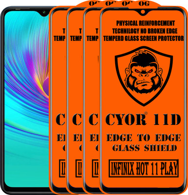 CYOR Edge To Edge Tempered Glass for INFINIX HOT 11 PLAY(Pack of 4)