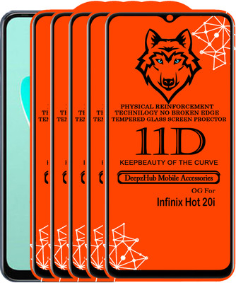 DeepzHub Edge To Edge Tempered Glass for infinix hot 20i(Pack of 5)
