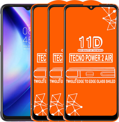 TWIGLO Edge To Edge Tempered Glass for TECNO POWER 2 AIR(Pack of 3)