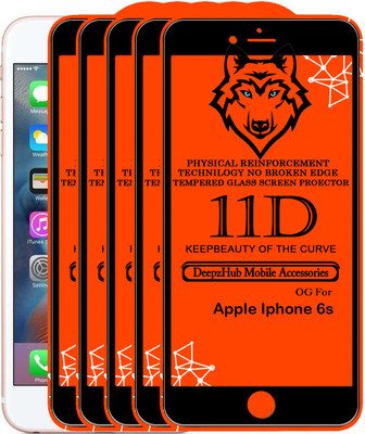DeepzHub Edge To Edge Tempered Glass for Apple iPhone 6s(Pack of 5)
