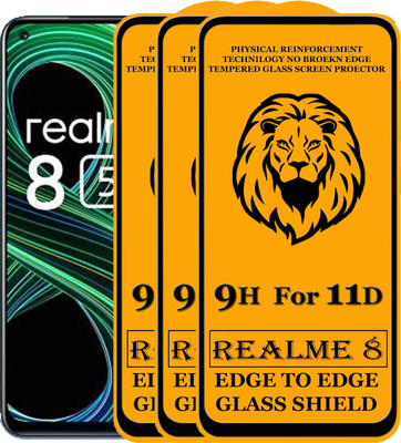 SEVEN7STAR Edge To Edge Tempered Glass for Realme 8(Pack of 3)