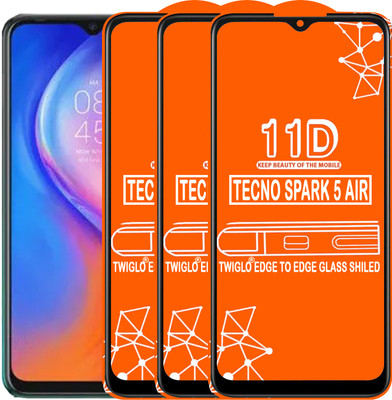 TWIGLO Edge To Edge Tempered Glass for TECNO SPARK 5 AIR(Pack of 3)