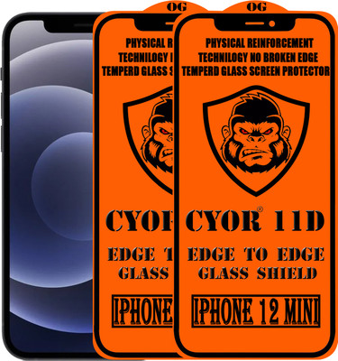 CYOR Edge To Edge Tempered Glass for IPHONE 12 MINI(Pack of 2)