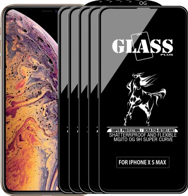 MGito Edge To Edge Tempered Glass for Apple iPhone XS Max(Pack of 5)