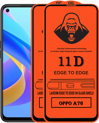 Laxdom Edge To Edge Tempered Glass for OPPO A76(Pack of 2)