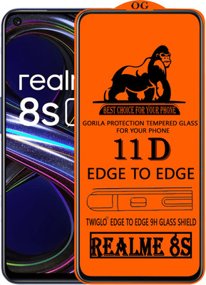 TWIGLO Edge To Edge Tempered Glass for REALME 8S(Pack of 1)