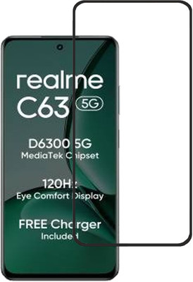 DSCASE Edge To Edge Tempered Glass for Realme C63 5G, realme C63 5G(Pack of 1)