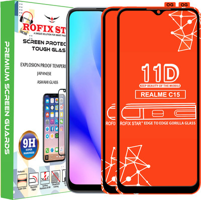 Rofix star Edge To Edge Tempered Glass for REALME C15(Pack of 2)