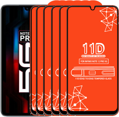 Qyist Edge To Edge Tempered Glass for Infinix Note 12 Pro 5G(Pack of 6)
