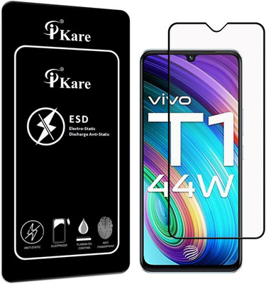 iKare Edge To Edge Tempered Glass for Vivo T1 44W 5G(Pack of 1)