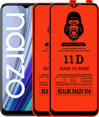 Laxdom Edge To Edge Tempered Glass for REALME NARZO 30A(Pack of 2)