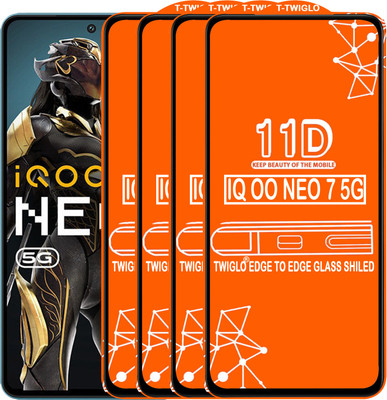 TWIGLO Edge To Edge Tempered Glass for IQOO NEO 7 5G(Pack of 4)