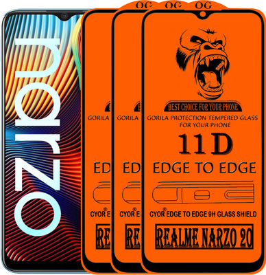 CYOR Edge To Edge Tempered Glass for REALME NARZO 20(Pack of 3)