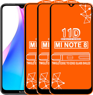TWIGLO Edge To Edge Tempered Glass for REDMI NOTE 8(Pack of 3)