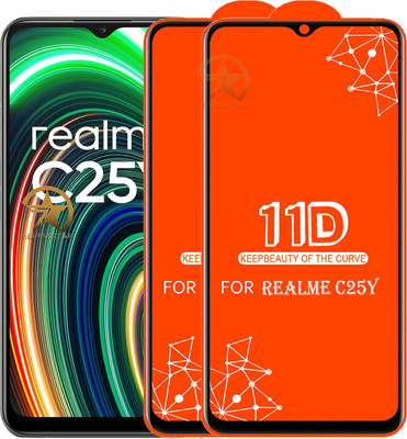 HQ Protection Edge To Edge Tempered Glass for Realme C25Y(Pack of 2)