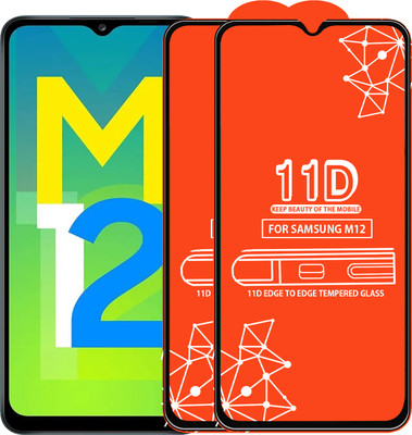 Roxel Edge To Edge Tempered Glass for Samsung Galaxy M12(Pack of 2)