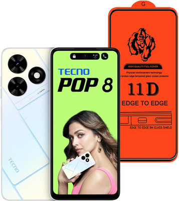 NaturalBuy Edge To Edge Tempered Glass for Tecno Pop 8 5G-11D-9H Technology with High Definition(HD) clarity ensures perfect match with your screen with zero impact on visual display(Pack of 1)