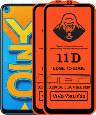 Laxdom Edge To Edge Tempered Glass for VIVO Y30(Pack of 2)