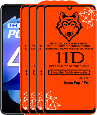 DeepzHub Edge To Edge Tempered Glass for Tecno Pop 7 pro(Pack of 4)