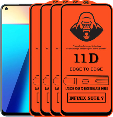 Laxdom Edge To Edge Tempered Glass for INFINIX NOTE 7(Pack of 4)