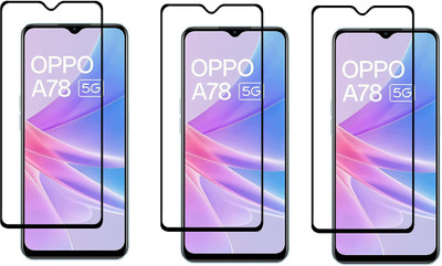 ISAAK Edge To Edge Tempered Glass for OPPO A78 5G, Edge to Edge, Full Flue 11D Tempered Glass(Pack of 3)