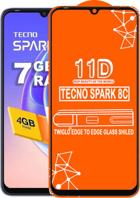 TWIGLO Edge To Edge Tempered Glass for TECNO SPARK 8C(Pack of 1)